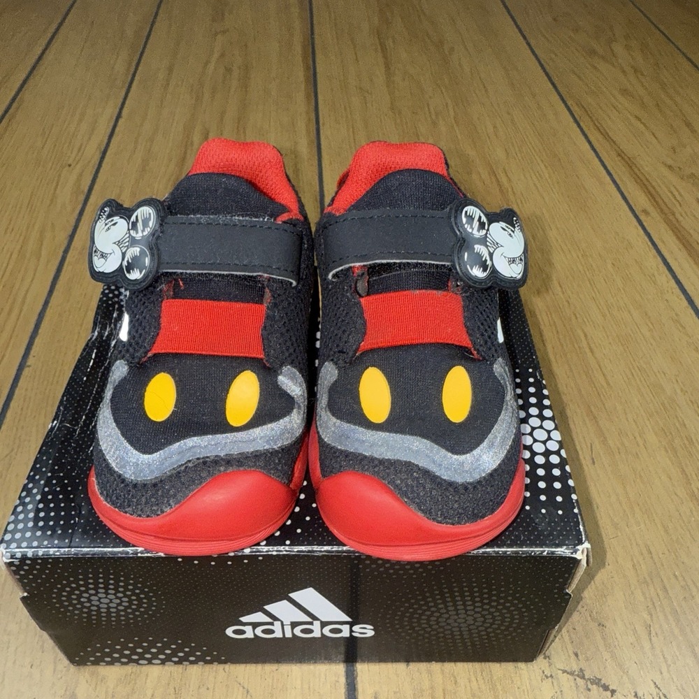 Adidas Toddler Disney Mickey Mouse Boys ActivePlay 1 Shoes Black Red Size 6K - Picture 10 of 16